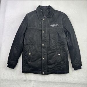 Stormtech Barrett Jackson Black Full Zip Long Sleeve Leather Jacket Men's Small